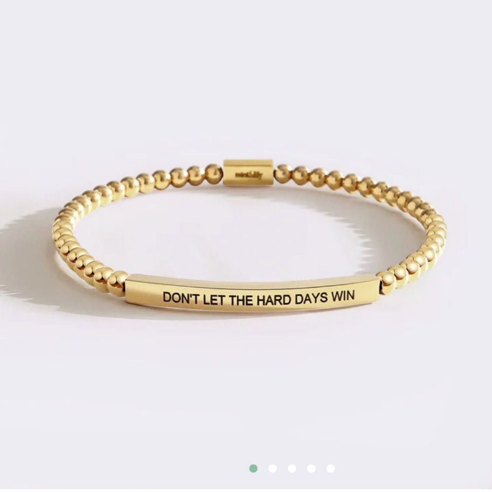Mint & Lily Don't Let The Hard Days Win Beaded Inspire Bracelet Gold NEW